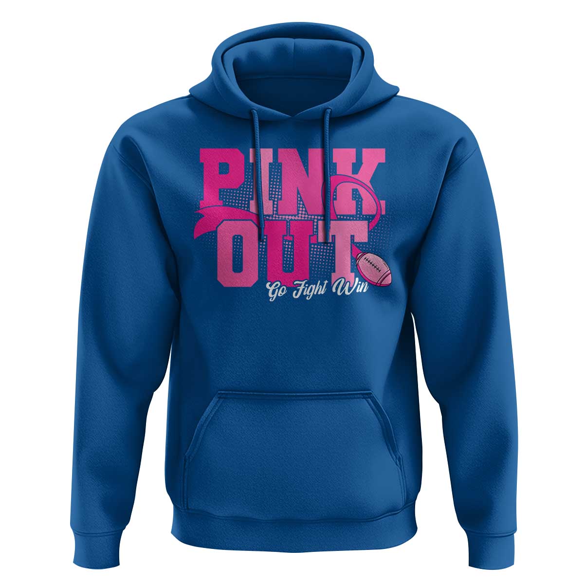 Breast Cancer Hoodie Pink Out Go Fight Win American Football - Wonder Print Shop