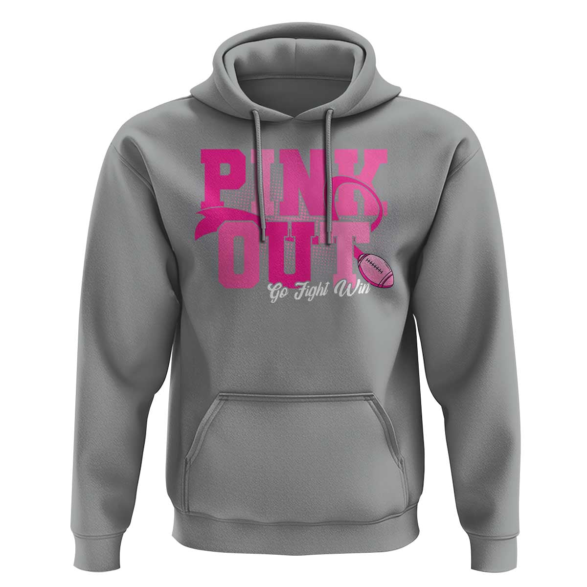 Breast Cancer Hoodie Pink Out Go Fight Win American Football - Wonder Print Shop