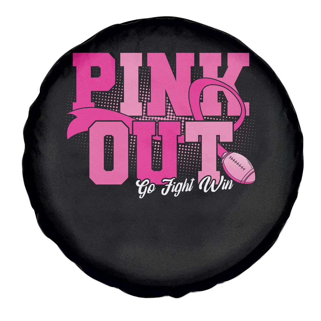 Breast Cancer Spare Tire Cover Pink Out Go Fight Win American Football