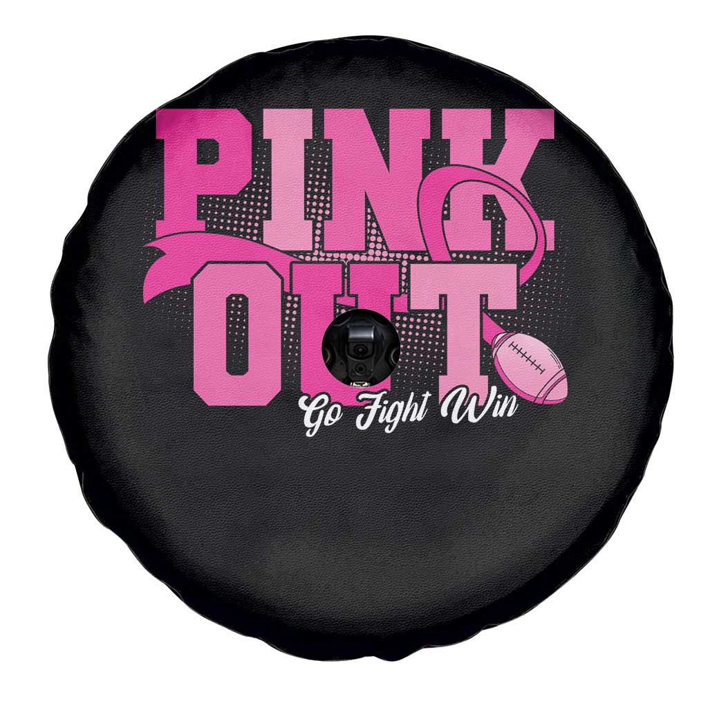 Breast Cancer Spare Tire Cover Pink Out Go Fight Win American Football