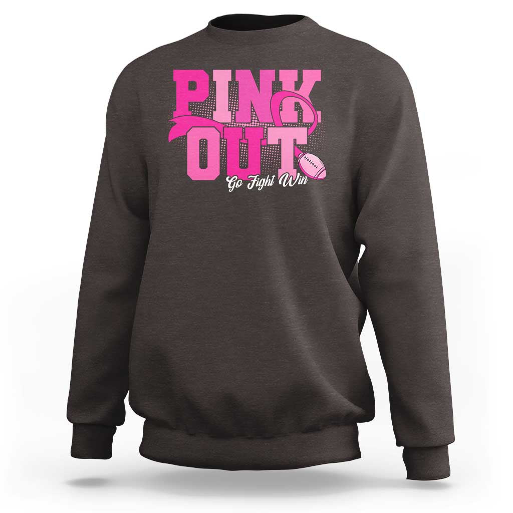 Breast Cancer Sweatshirt Pink Out Go Fight Win American Football - Wonder Print Shop