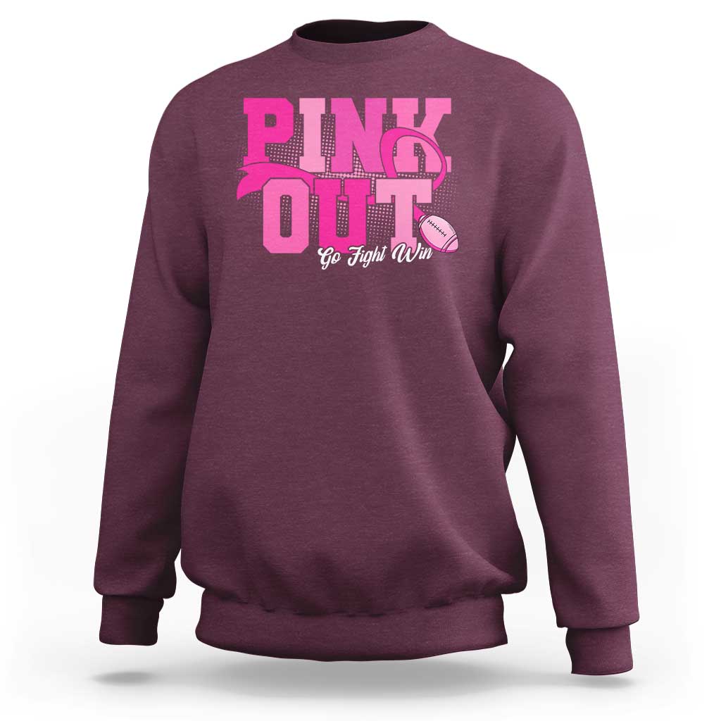 Breast Cancer Sweatshirt Pink Out Go Fight Win American Football - Wonder Print Shop