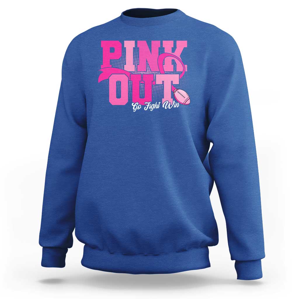 Breast Cancer Sweatshirt Pink Out Go Fight Win American Football - Wonder Print Shop