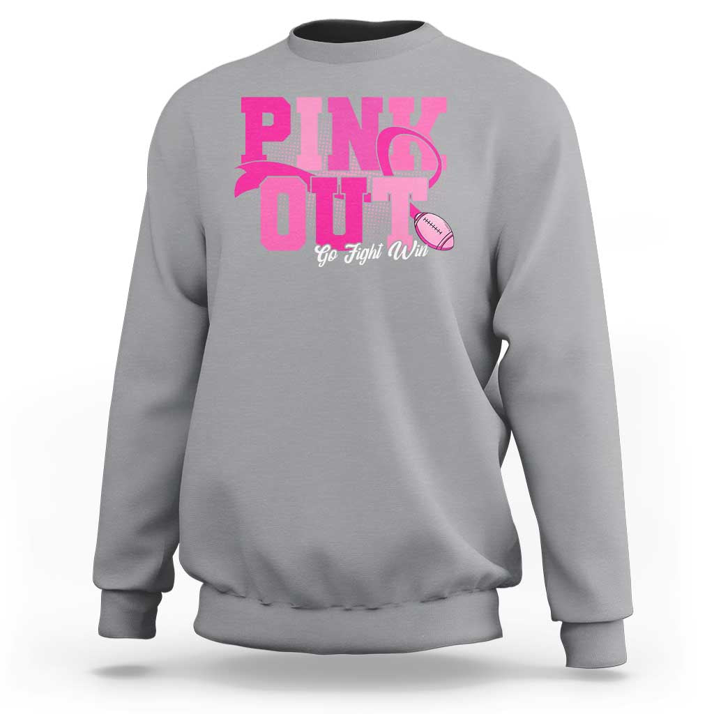 Breast Cancer Sweatshirt Pink Out Go Fight Win American Football - Wonder Print Shop