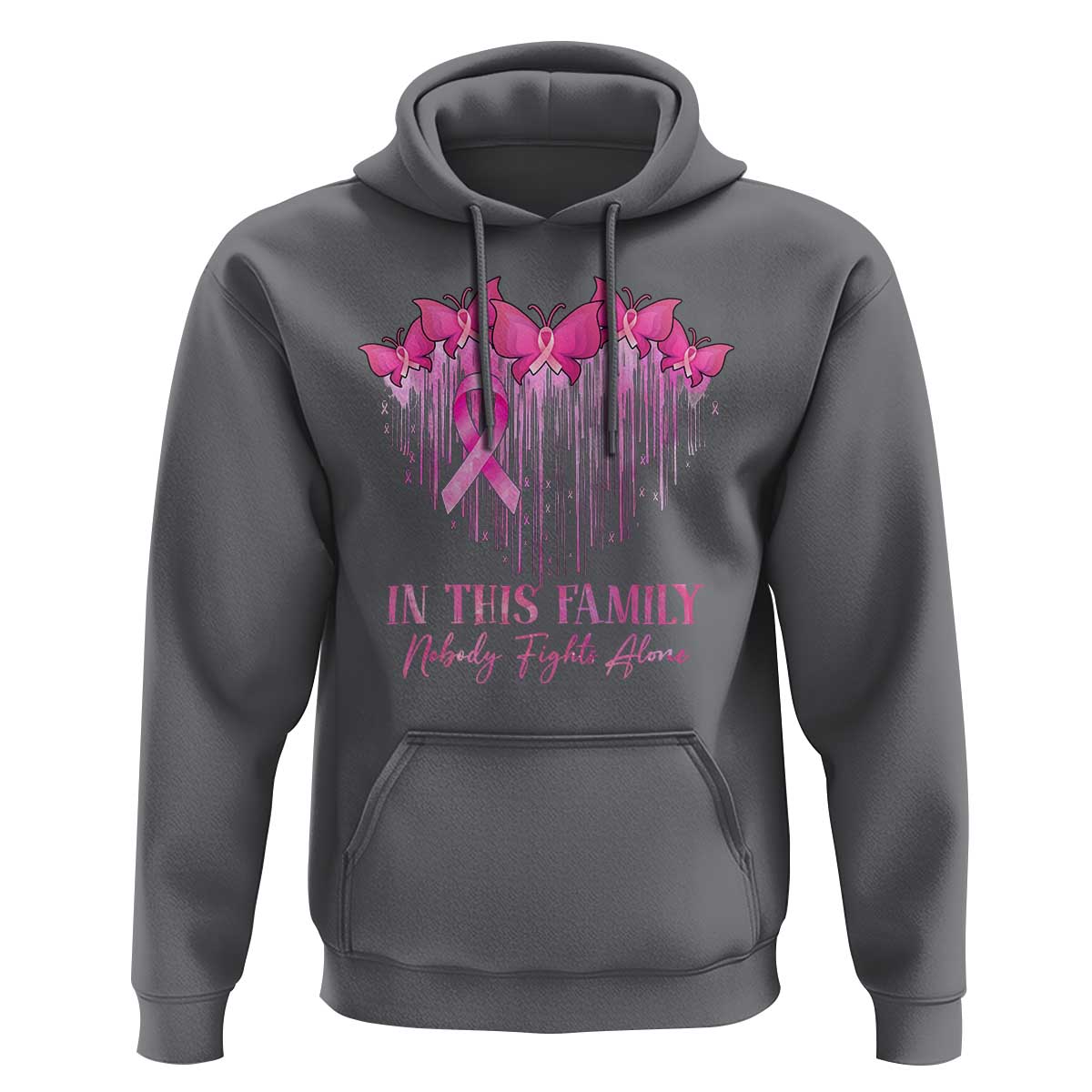 Breast Cancer Hoodie In This Family Nobody Fights Alone - Wonder Print Shop