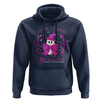 Breast Cancer Halloween Hoodie In October We Wear Pink Cute Pink Ghost - Wonder Print Shop
