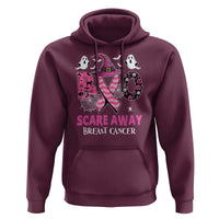 Pink Breast Cancer Halloween Hoodie Boo Scare Away Pink Ribbon Witch - Wonder Print Shop