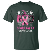 Pink Breast Cancer Halloween T Shirt Boo Scare Away Pink Ribbon Witch - Wonder Print Shop