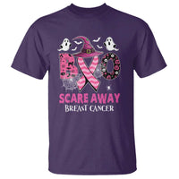 Pink Breast Cancer Halloween T Shirt Boo Scare Away Pink Ribbon Witch - Wonder Print Shop