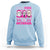 Breast Cancer Halloween Sweatshirt In October We Wear Pink Horror Character - Wonder Print Shop