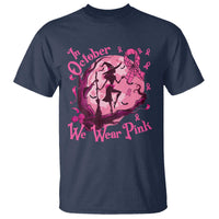 Breast Cancer Halloween T Shirt In October We Wear Pink Witch - Wonder Print Shop