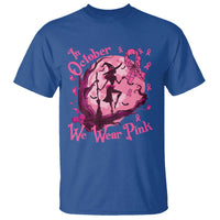 Breast Cancer Halloween T Shirt In October We Wear Pink Witch - Wonder Print Shop