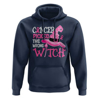 Breast Cancer Halloween Hoodie Cancer Picked The Wrong Witch - Wonder Print Shop