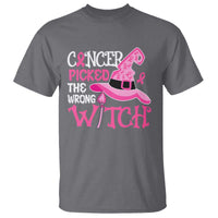 Breast Cancer Halloween T Shirt Cancer Picked The Wrong Witch - Wonder Print Shop