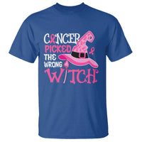 Breast Cancer Halloween T Shirt Cancer Picked The Wrong Witch - Wonder Print Shop