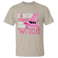Breast Cancer Halloween T Shirt Cancer Picked The Wrong Witch - Wonder Print Shop