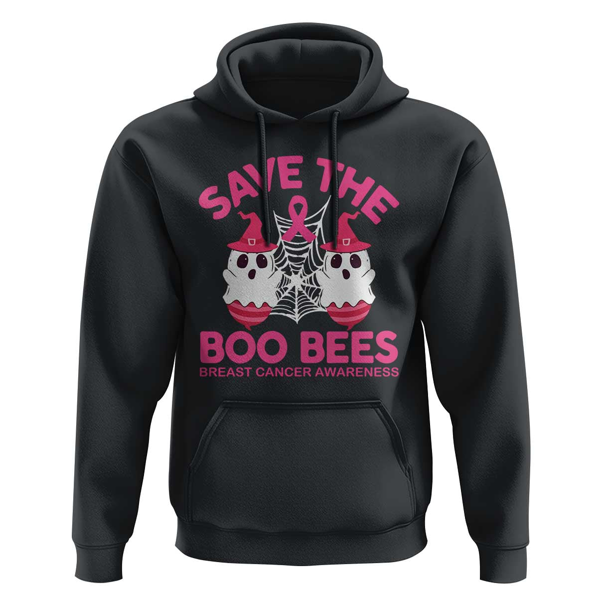 Breast Cancer Halloween Hoodie Save The Boo Bees - Wonder Print Shop