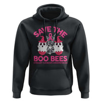 Breast Cancer Halloween Hoodie Save The Boo Bees - Wonder Print Shop
