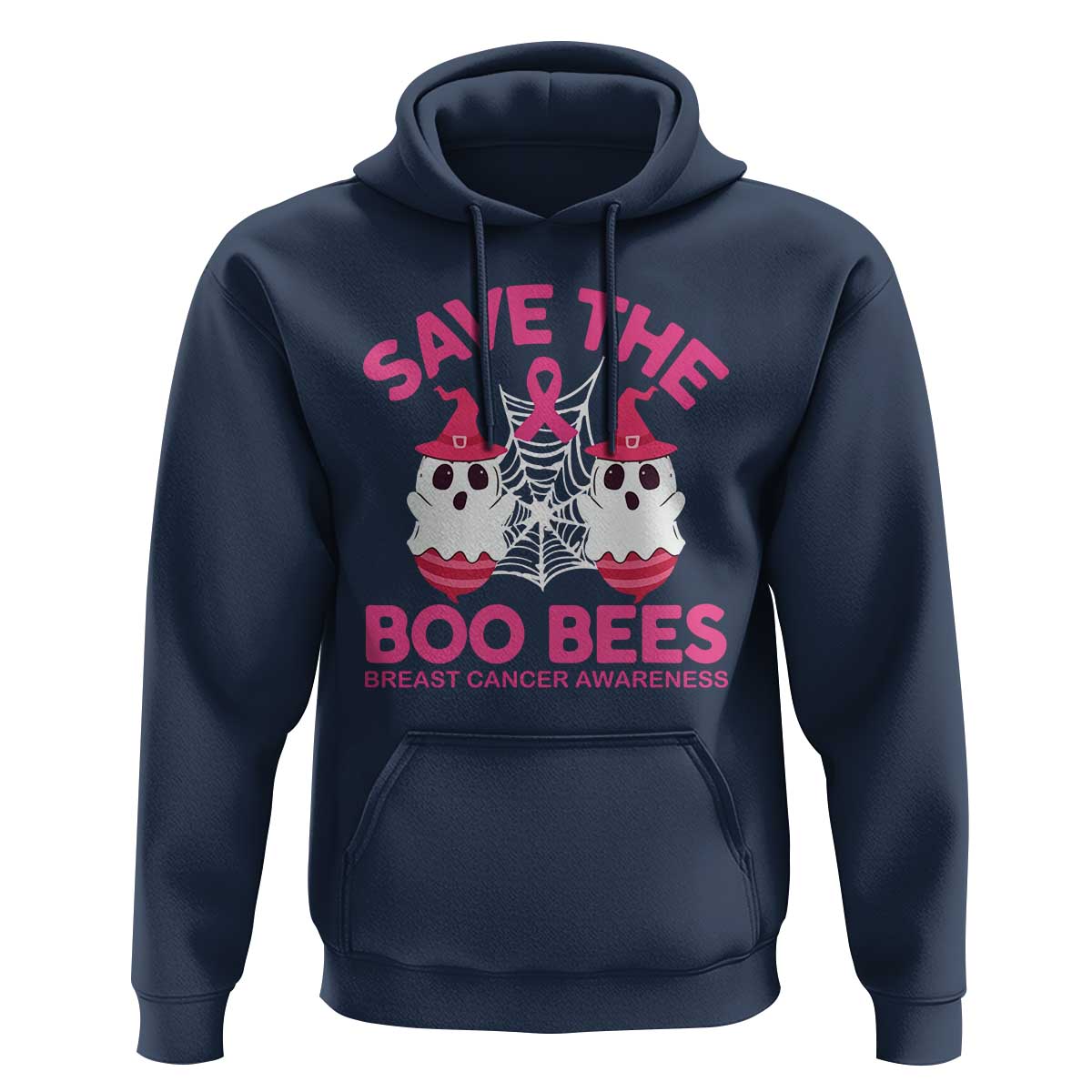 Breast Cancer Halloween Hoodie Save The Boo Bees - Wonder Print Shop