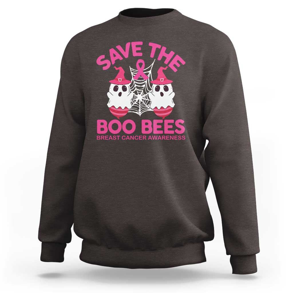 Breast Cancer Halloween Sweatshirt Save The Boo Bees - Wonder Print Shop