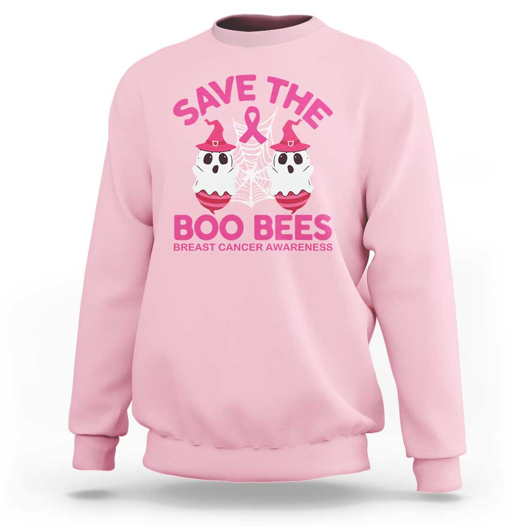 Breast Cancer Halloween Sweatshirt Save The Boo Bees - Wonder Print Shop