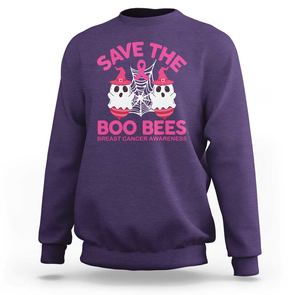 Breast Cancer Halloween Sweatshirt Save The Boo Bees - Wonder Print Shop