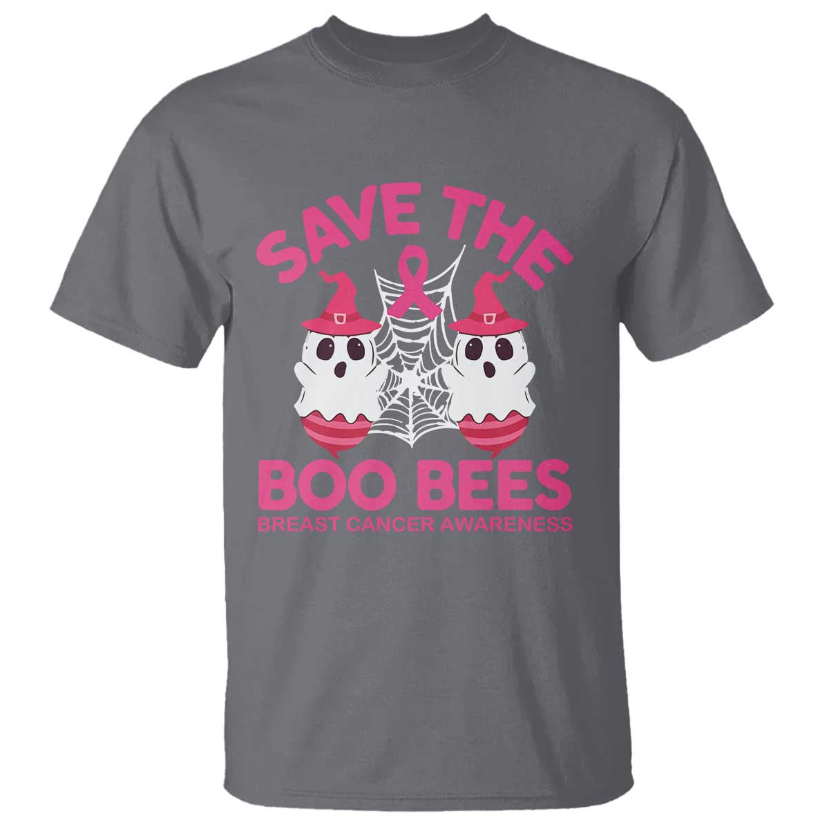 Breast Cancer Halloween T Shirt Save The Boo Bees - Wonder Print Shop