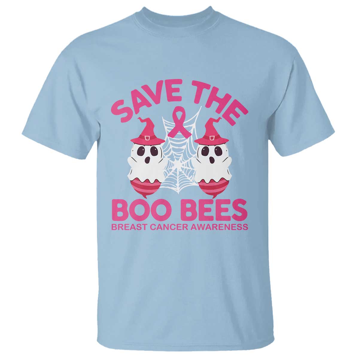 Breast Cancer Halloween T Shirt Save The Boo Bees - Wonder Print Shop