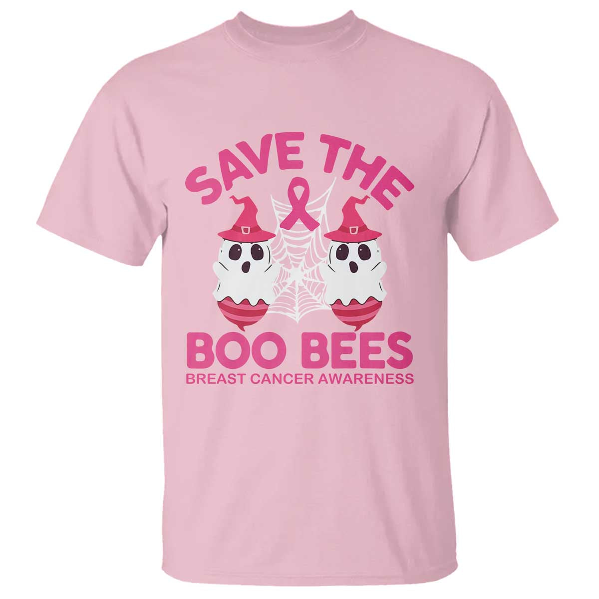 Breast Cancer Halloween T Shirt Save The Boo Bees - Wonder Print Shop