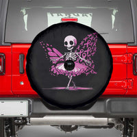 Pink Breast Cancer Spare Tire Cover Cute Ballerina Skeleton Ribbon Buterfly