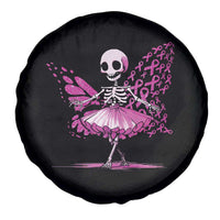 Pink Breast Cancer Spare Tire Cover Cute Ballerina Skeleton Ribbon Buterfly