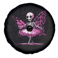 Pink Breast Cancer Spare Tire Cover Cute Ballerina Skeleton Ribbon Buterfly