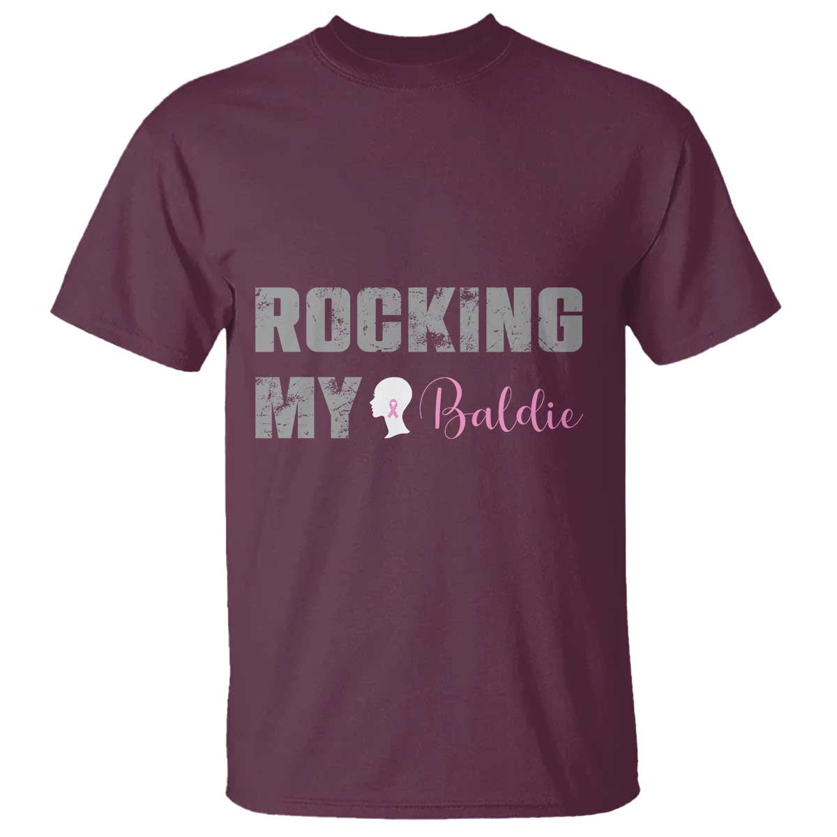 Breast Cancer Chemotherapy T Shirt Rocking My Baldie Slay Bald Lady - Wonder Print Shop