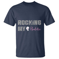 Breast Cancer Chemotherapy T Shirt Rocking My Baldie Slay Bald Lady - Wonder Print Shop