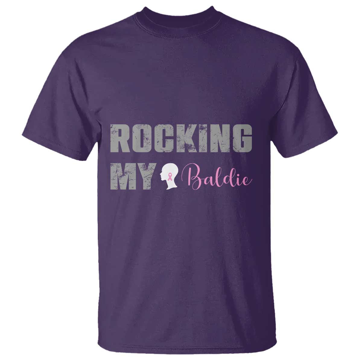 Breast Cancer Chemotherapy T Shirt Rocking My Baldie Slay Bald Lady - Wonder Print Shop