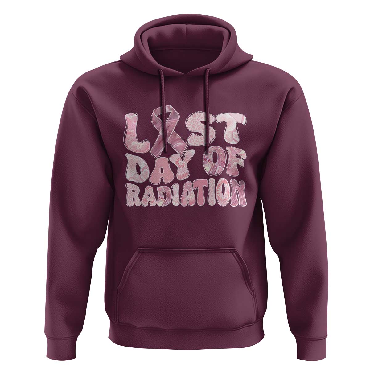 Pink Breast Cancer Chemotherapy Hoodie Last Day Of Radiation Pink Ribbon - Wonder Print Shop