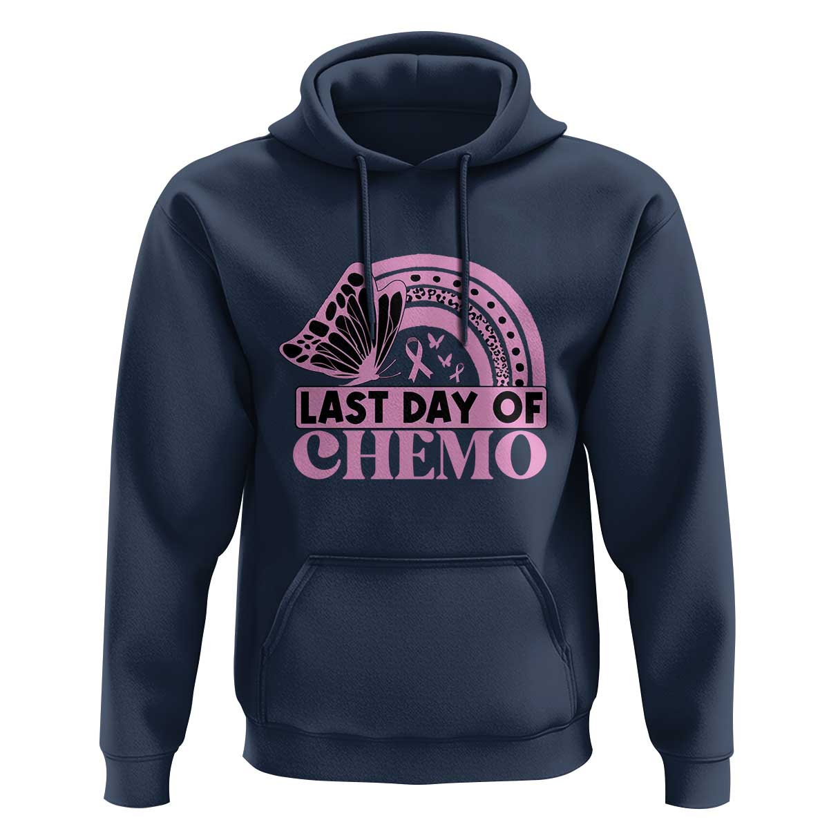 Breast Cancer Chemotherapy Hoodie Last Day Of Chemo Pink Ribbon - Wonder Print Shop