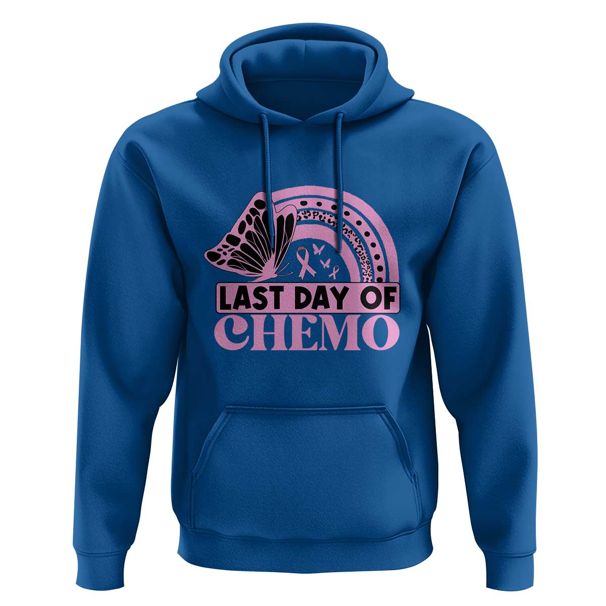 Breast Cancer Chemotherapy Hoodie Last Day Of Chemo Pink Ribbon - Wonder Print Shop