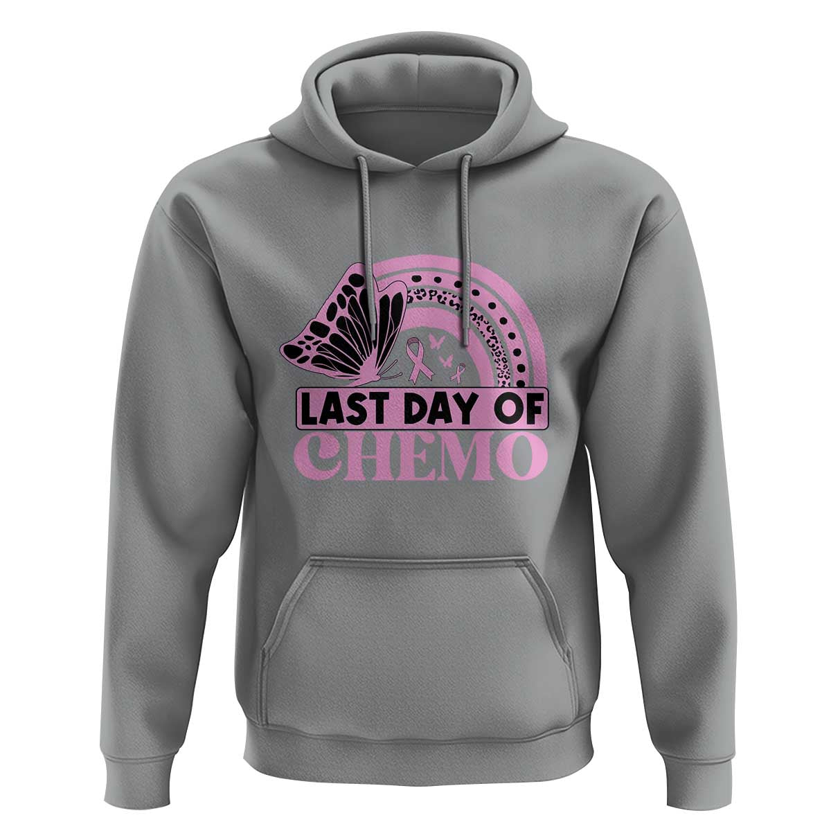 Breast Cancer Chemotherapy Hoodie Last Day Of Chemo Pink Ribbon - Wonder Print Shop