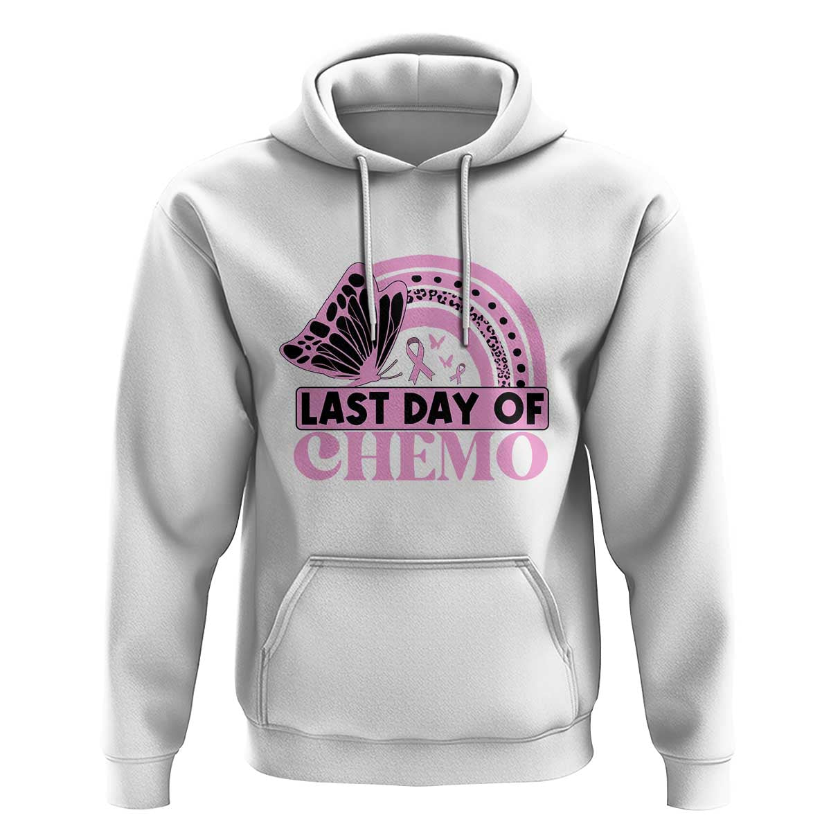 Breast Cancer Chemotherapy Hoodie Last Day Of Chemo Pink Ribbon - Wonder Print Shop