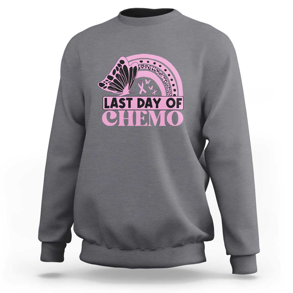 Breast Cancer Chemotherapy Sweatshirt Last Day Of Chemo Pink Ribbon - Wonder Print Shop