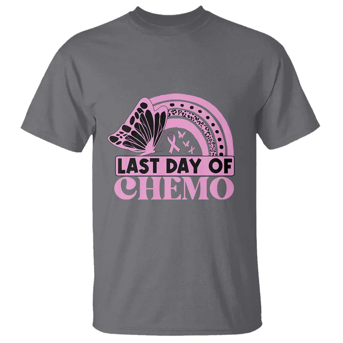 Breast Cancer Chemotherapy T Shirt Last Day Of Chemo Pink Ribbon - Wonder Print Shop