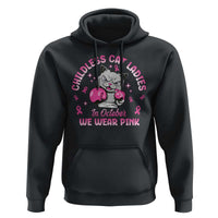 Breast Cancer Childless Cat Lady Hoodie In October We Wear Pink - Wonder Print Shop