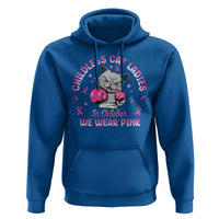 Breast Cancer Childless Cat Lady Hoodie In October We Wear Pink - Wonder Print Shop