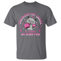 Breast Cancer Childless Cat Lady T Shirt In October We Wear Pink - Wonder Print Shop