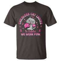 Breast Cancer Childless Cat Lady T Shirt In October We Wear Pink - Wonder Print Shop