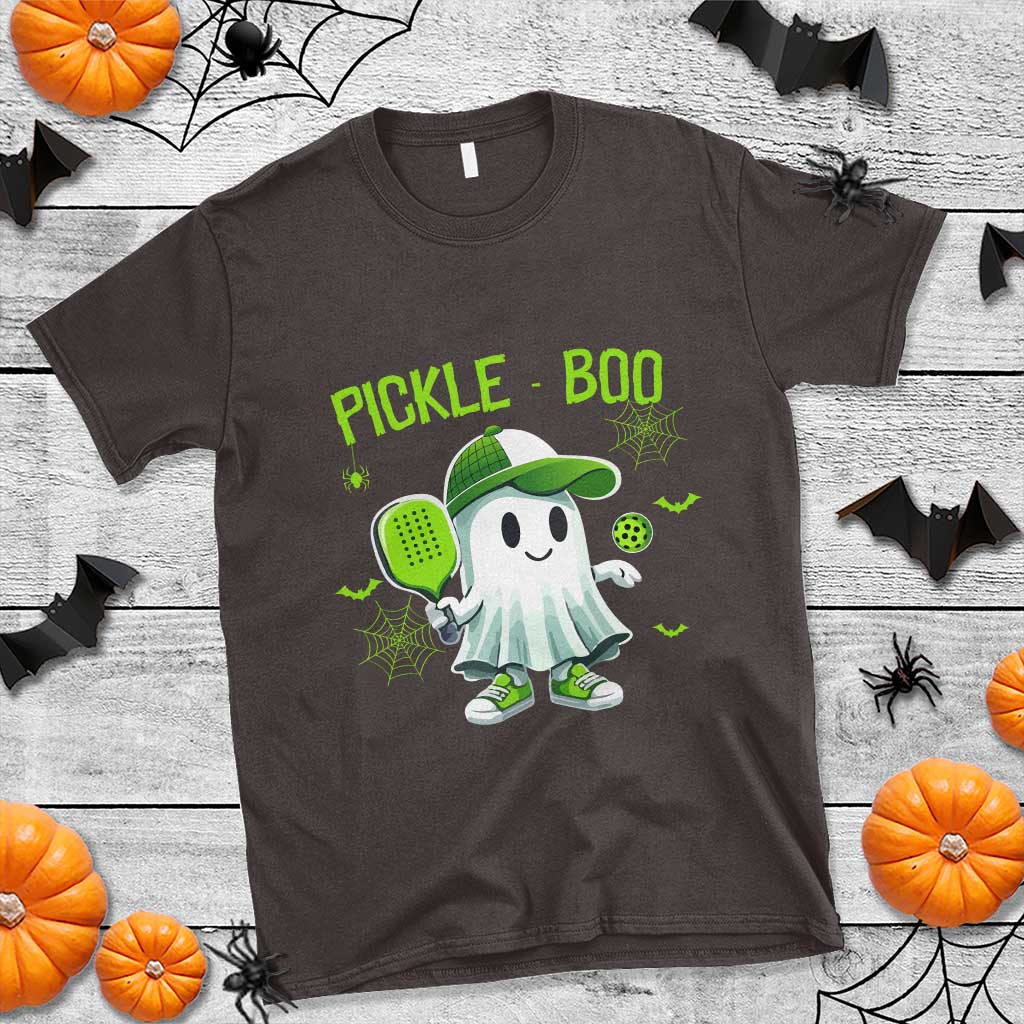 Halloween Pickleball T Shirt Pickle Boo Cute Ghost - Wonder Print Shop