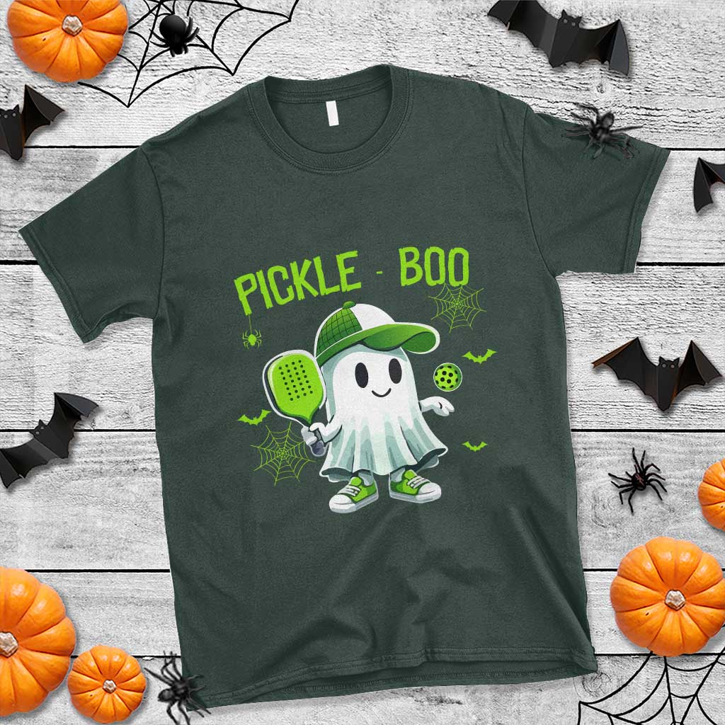 Halloween Pickleball T Shirt Pickle Boo Cute Ghost - Wonder Print Shop