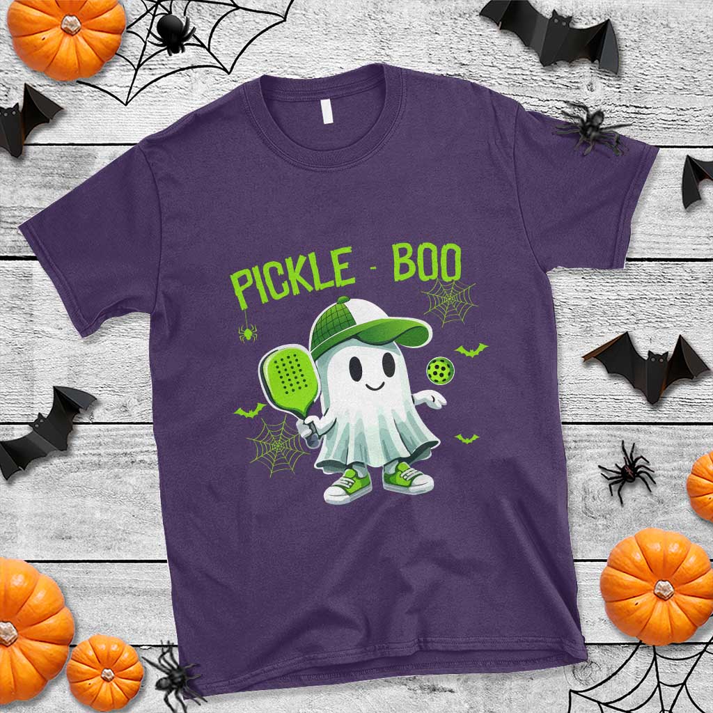 Halloween Pickleball T Shirt Pickle Boo Cute Ghost - Wonder Print Shop