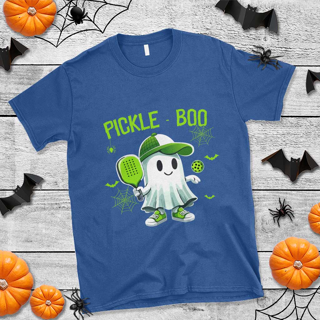 Halloween Pickleball T Shirt Pickle Boo Cute Ghost - Wonder Print Shop